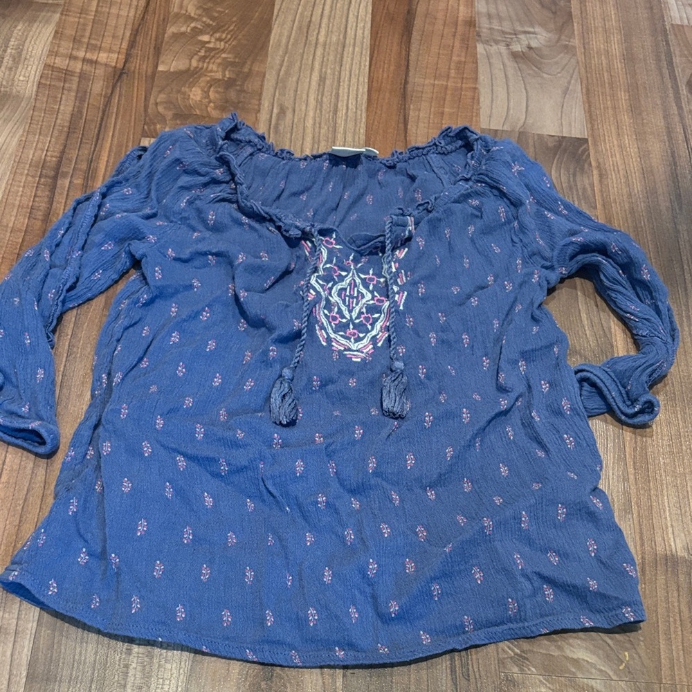 Girls Mudd brand size 10 pleasant blouse, blue,